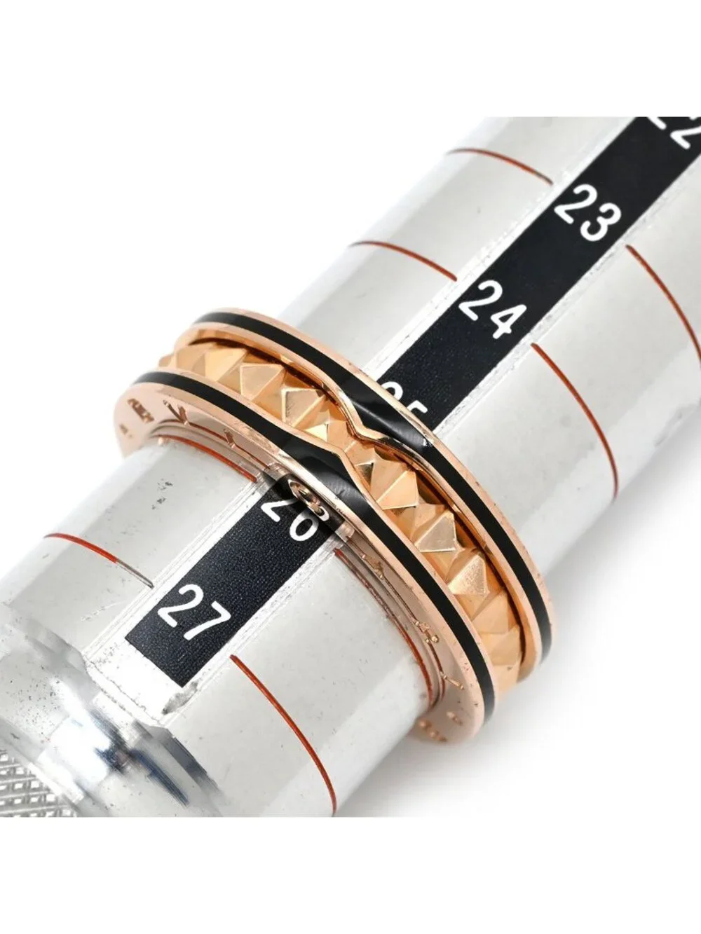 Bvlgari Ring Lock Band Black Pink Gold 67 18k